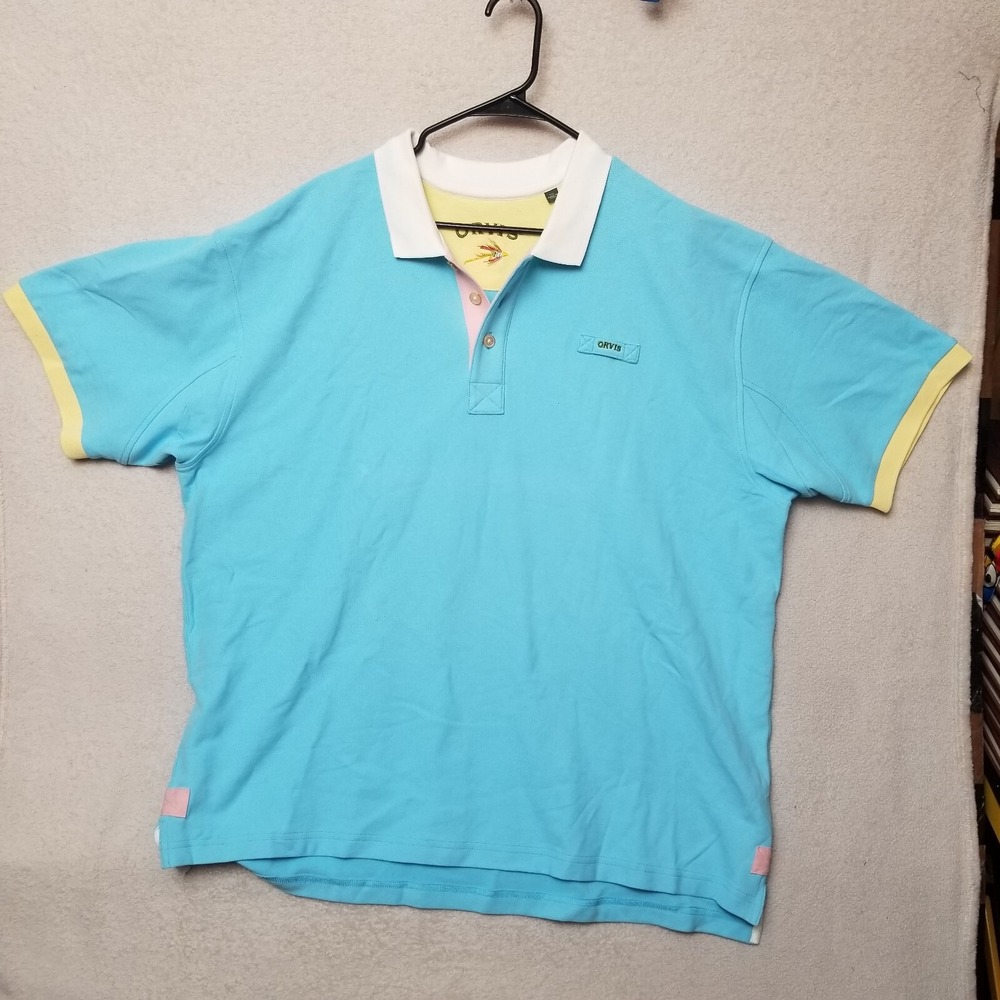 ORVIS REGULAR FIT POLO SHIRT PIQUE KNIT‎ 100% COTTON BLUE Sz XXLARGE, XXL - Picture 6 of 10